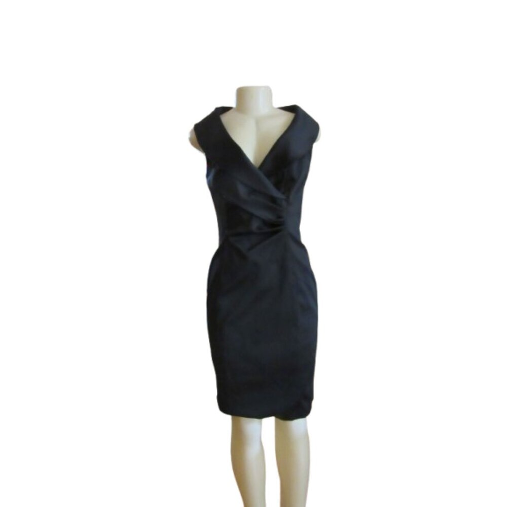 Kay Unger Black Sleeveless V-Neck Cocktail Evening Dress Size 6